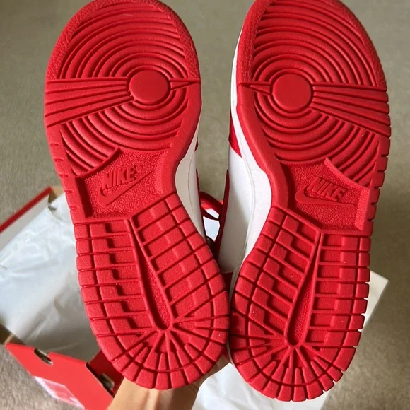 Nike Dunk High White / University Red Size 4.5 Y = 6 W - Picture 2 of 5